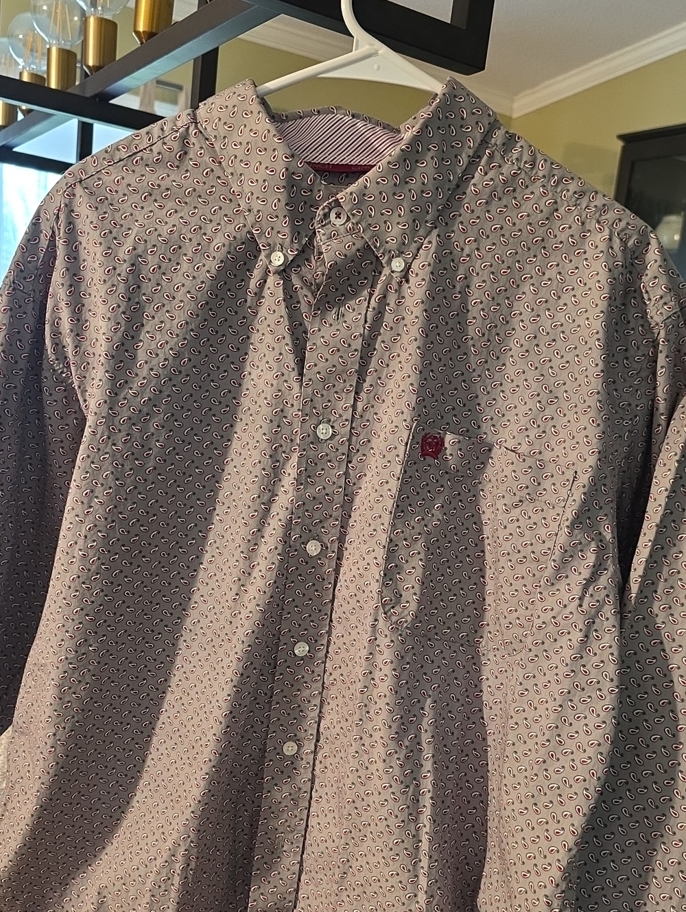 CINCH mens long sleeve western cowboy cotton shirt L